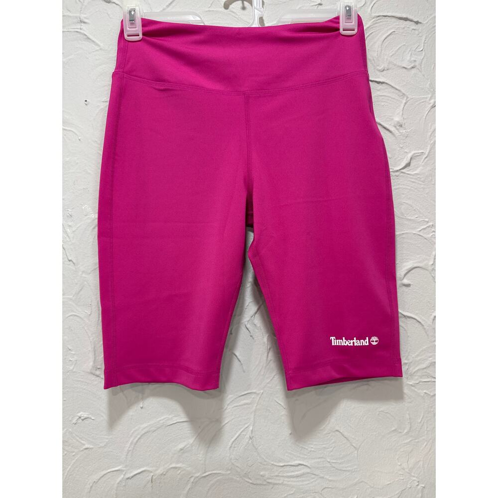 Timberland Women's Logo Biker Shorts - Color: Pink. Size: Medium‎